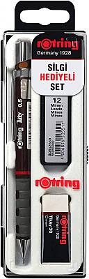 Rotring Tikky Bordo Okul Seti Uçlu Kalem + Uç + Silgi 0.7 mm 3 Lü Set - Rotring (1)