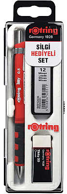 Rotring Tikky Kırmızı Okul Seti Uçlu Kalem + Uç + Silgi 0.5 mm 3 Lü Set - Rotring (1)