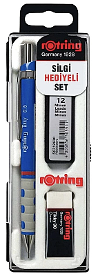 Rotring Tikky Mavi Okul Seti Uçlu Kalem + Uç + Silgi 0.5 mm 3 Lü Set - Rotring (1)