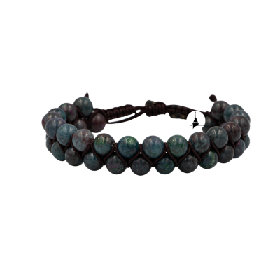 Ruby Kiyanit 6mm Çift Sıra Makrome Doğal Taş Bileklik - 2