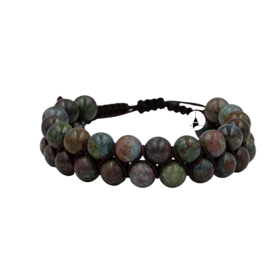 Ruby Kiyanit 8mm Çift Sıra Makrome Doğal Taş Bileklik - 2