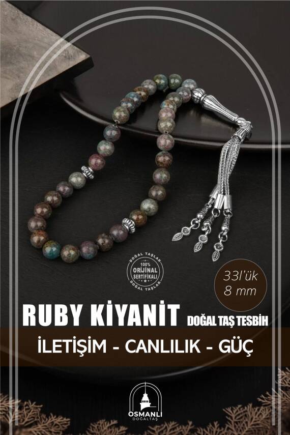 Ruby Kiyanit Doğal Taş Tesbih 33lük - 8mm - 2