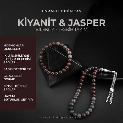 Ruby Kiyanit-Dragon Jasper Doğal Taş Tesbih Bileklik Seti - Osmanlı Doğaltaş