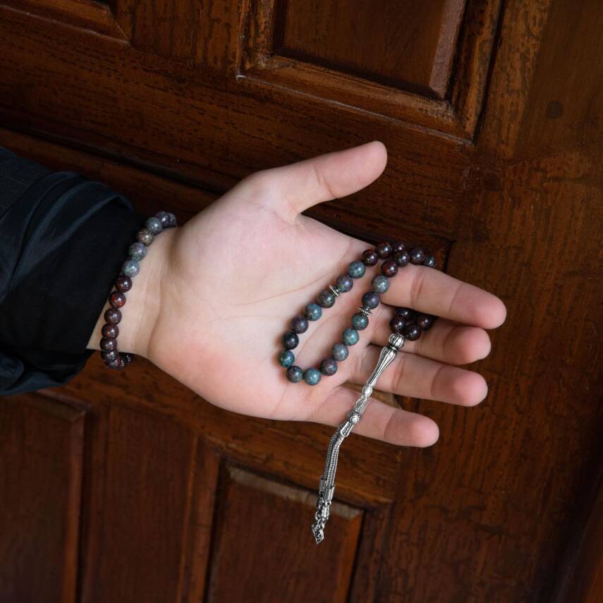 Ruby Kiyanit-Dragon Jasper Doğal Taş Tesbih Bileklik Seti - 3