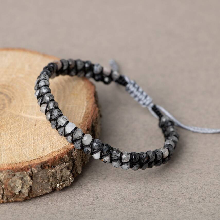 Rutilli Kuvars 3-4mm Çift Sıra Doğal Taş Bileklik - 2