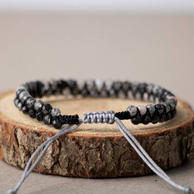 Rutilli Kuvars 3-4mm Çift Sıra Doğal Taş Bileklik - 3