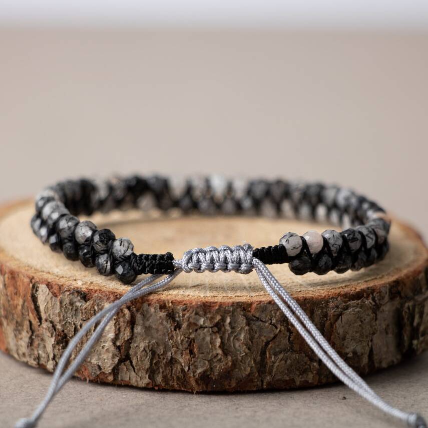 Rutilli Kuvars 3-4mm Çift Sıra Doğal Taş Bileklik - 3