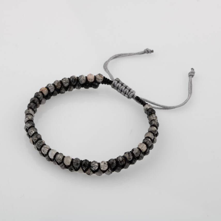 Rutilli Kuvars 3-4mm Çift Sıra Doğal Taş Bileklik - 4