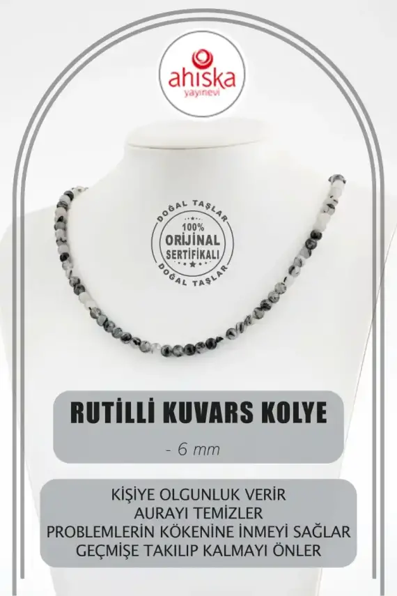 Rutilli Kuvars 6 mm Dizi Doğal Taş Kolye - 1
