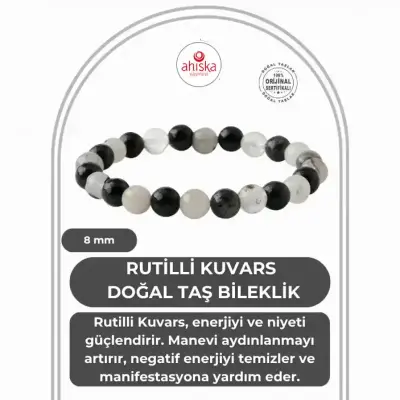 Rutilli Kuvars 8mm Doğal Taş Bileklik - 1
