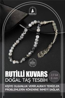 Rutilli Kuvars Doğal Taş Tesbih 33lük - 6mm - 2