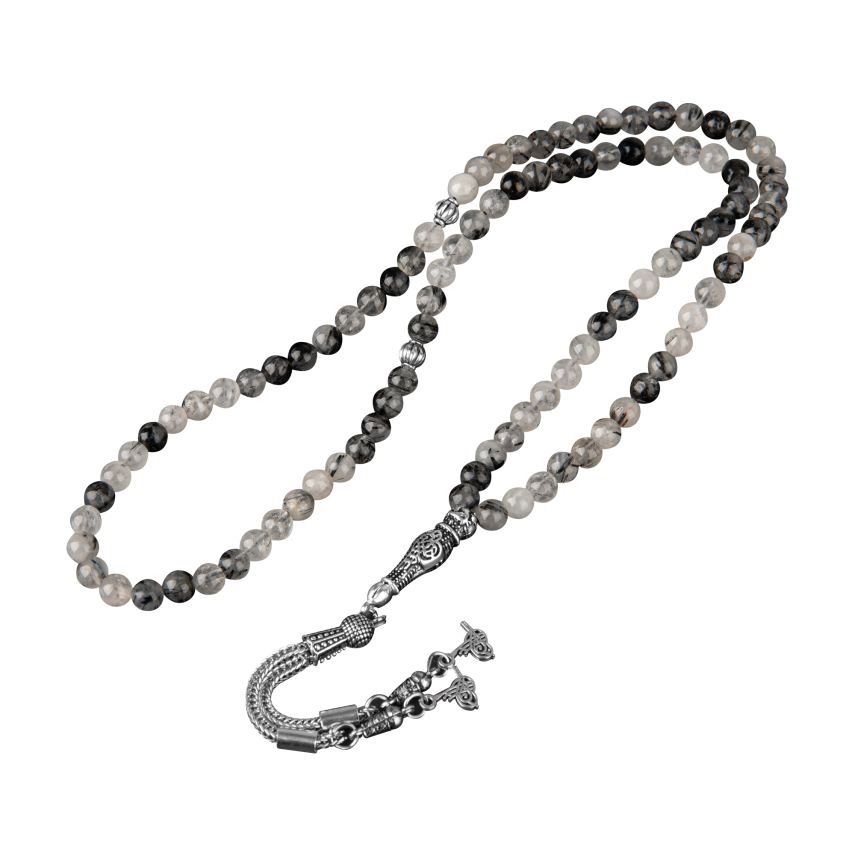 Rutilli Kuvars Doğal Taş Tesbih 99luk - 6mm - 4