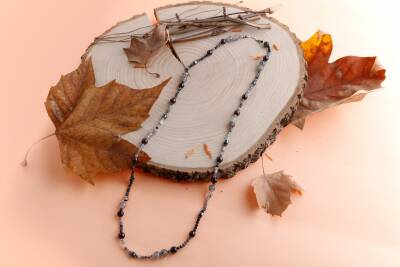 Safira, Rutilli Kuvars Granat Lal Doğal Taş Kolye - 4