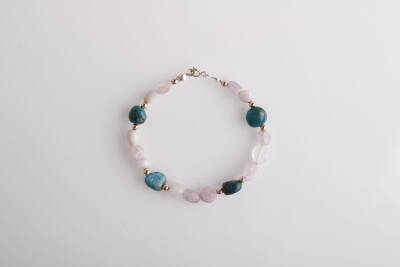 Sarel, Apatit-Pembe Gül Kuvars Doğaltaş Bileklik - Osmanlı Doğaltaş