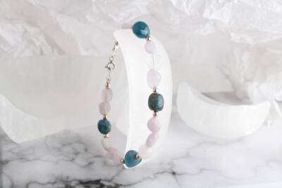 Sarel, Apatit-Pembe Gül Kuvars Doğaltaş Bileklik - 3