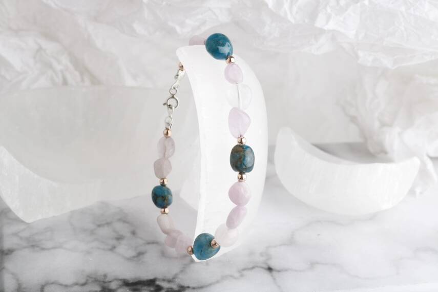 Sarel, Apatit-Pembe Gül Kuvars Doğaltaş Bileklik - 3