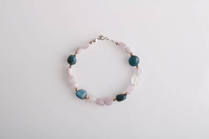 Sarel, Apatit-Pembe Gül Kuvars Doğaltaş Bileklik - 5