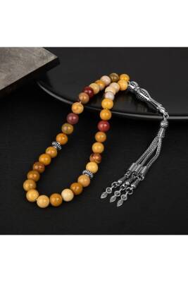 Sarı Jasper Doğal Taş Tesbih 33lük - 6mm - Osmanlı Doğaltaş