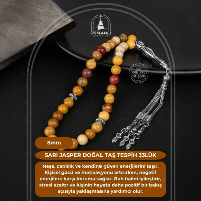 Sarı Jasper Doğal Taş Tesbih 33lük - 8mm - 2