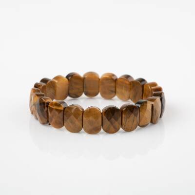 Sarı Kaplan Gözü Doğal Taş Geniş Kesim Bileklik - 4