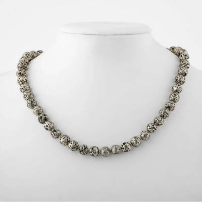 Sarı Lav Taşı 8 mm Düğümlü Doğal Taş Kolye - Osmanlı Doğaltaş