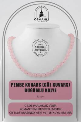 Sarı Lav Taşı 8 mm Düğümlü Doğal Taş Kolye - Osmanlı Doğaltaş