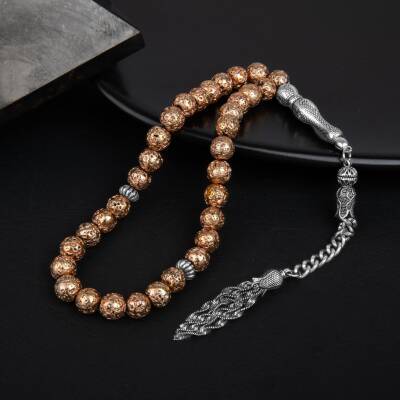 Sarı Lav Taşı Doğal Taş Tesbih 33lük - 8mm - 2