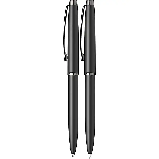 Scrikss 108 Prestige Tükenmez + Mekanik Kurşun Kalem Takım Mat Siyah - 1