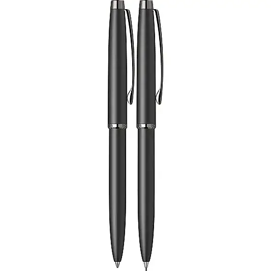 Scrikss 108 Prestige Tükenmez + Mekanik Kurşun Kalem Takım Mat Siyah - 3