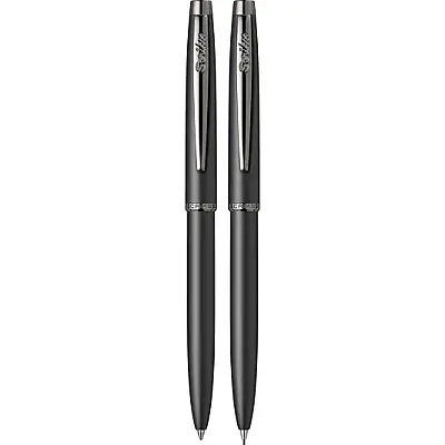 Scrikss 108 Prestige Tükenmez + Mekanik Kurşun Kalem Takım Mat Siyah - 4