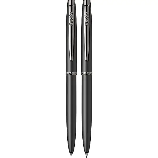 Scrikss 108 Prestige Tükenmez + Mekanik Kurşun Kalem Takım Mat Siyah - 4