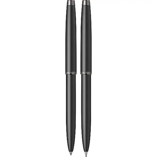 Scrikss 108 Prestige Tükenmez + Mekanik Kurşun Kalem Takım Mat Siyah - 5