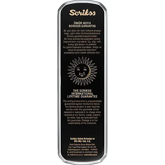 Scrikss 108 Prestige Tükenmez + Mekanik Kurşun Kalem Takım Mat Siyah - 9
