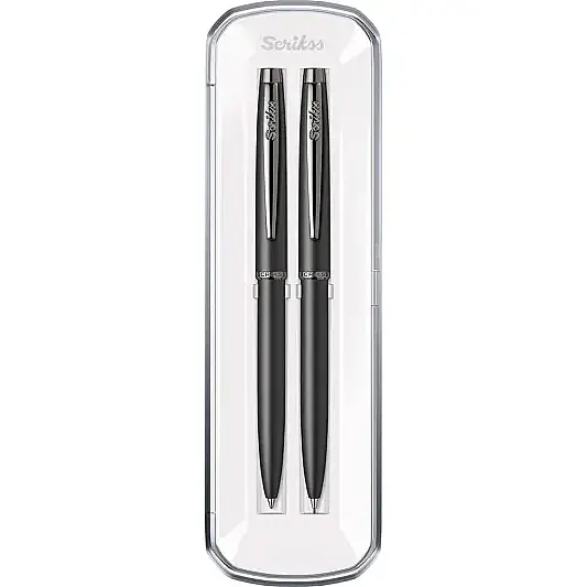 Scrikss 108 Prestige Tükenmez + Mekanik Kurşun Kalem Takım Mat Siyah - 11