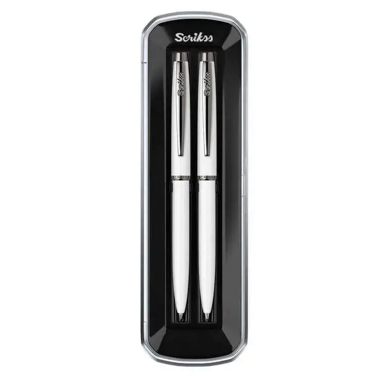 Scrikss 108M Prestige Tükenmez - Mekanik Kurşun Kalem Takım Beyaz - 2