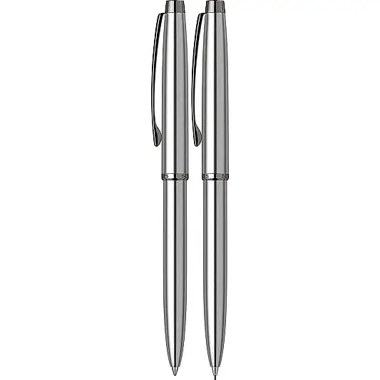 Scrikss 108M Prestige Tükenmez + Mekanik Kurşun Kalem Takım Krom - 6