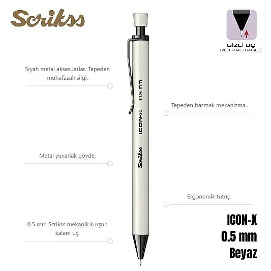 Scrikss İcon-X Versatil 0.5 mm Beyaz - 12