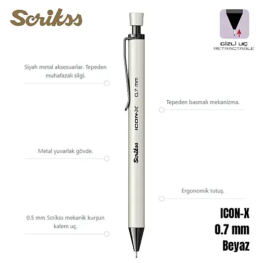 Scrikss İcon-X Versatil 0.7 mm Beyaz - 13