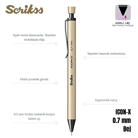 Scrikss İcon-X Versatil 0.7 mm Krem - 12