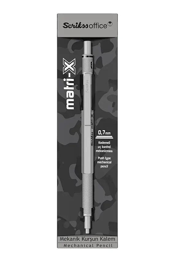 Scrikss Matri-X Mekanik Kurşun Kalem 0.7 mm Açık Gri - 3
