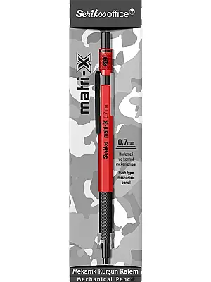 Scrikss Matri-X Mekanik Kurşun Kalem 0.7 mm Kırmızı - Scrikss (1)