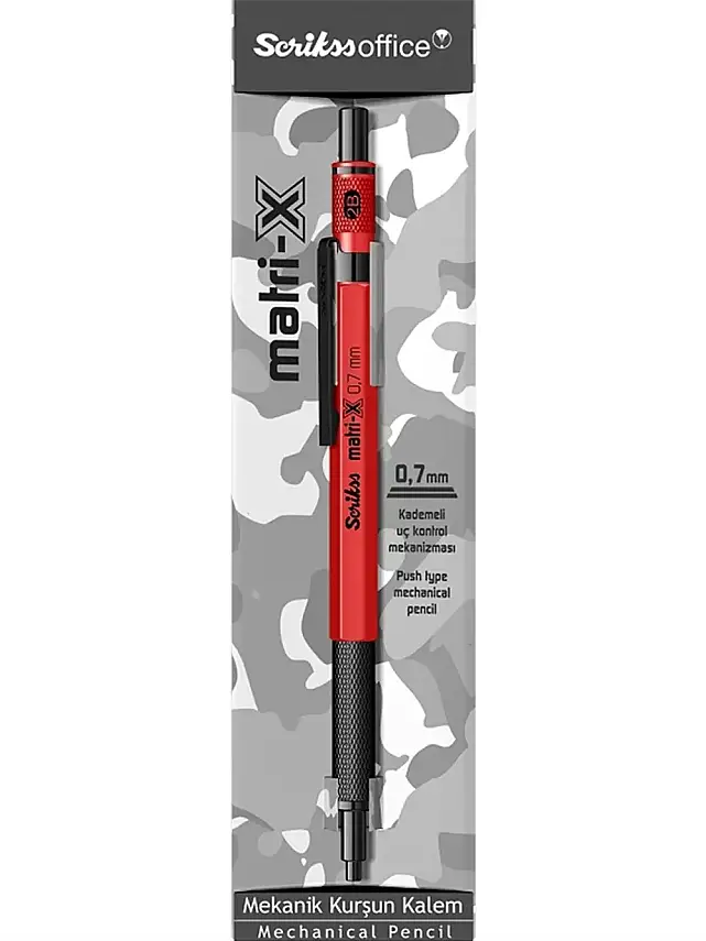 Scrikss Matri-X Mekanik Kurşun Kalem 0.7 mm Kırmızı - 2