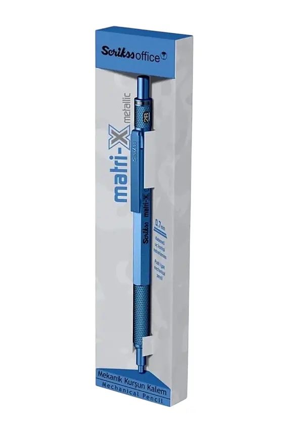 Scrikss Matri-X Mekanik Kurşun Kalem 0.7 mm Metalik Mavi - 3