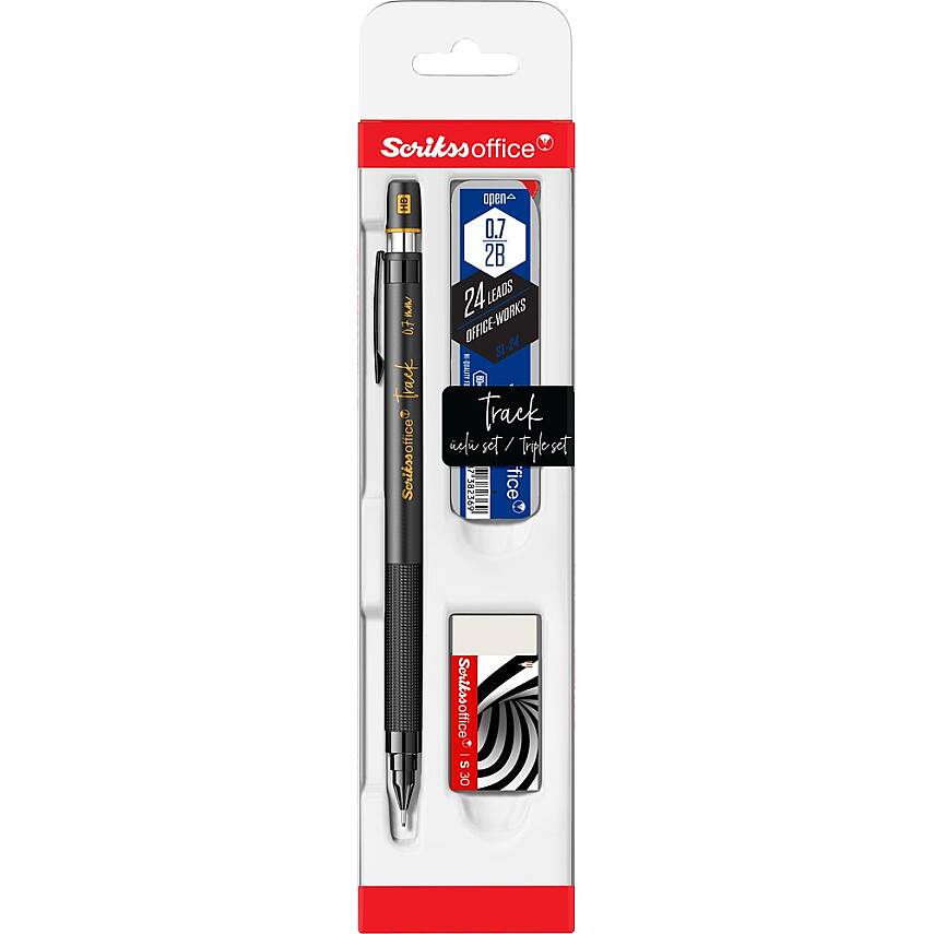 Scrikss Track 3 Lü Set Mekanik Kurşun Kalem 0.7 mm Altın Sarı - 1