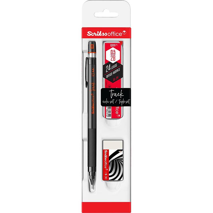 Scrikss Track 3 Lü Set Mekanik Kurşun Kalem 0.7 mm Turuncu - 1