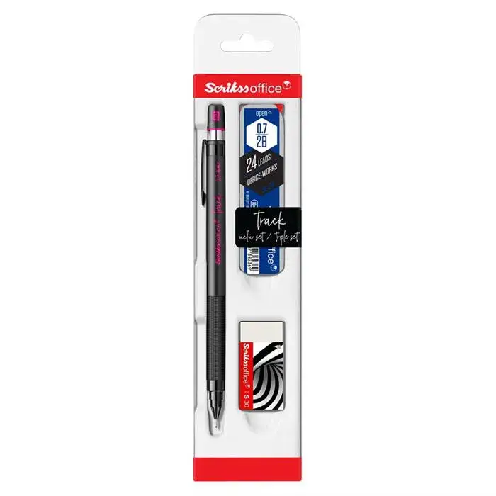 Scrikss Track 3lü Set Mekanik Kurşun Kalem 0.7 mm Pembe - 1