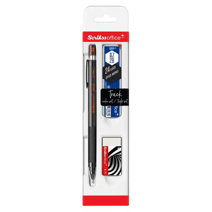 Scrikss Track 3lü Set Mekanik Kurşun Kalem 0.7 mm Turuncu - 1