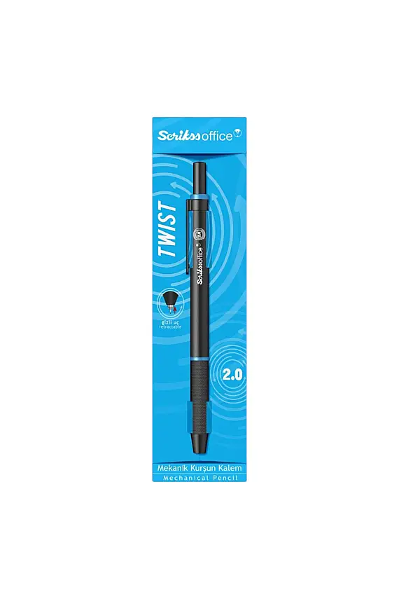 Scrikss Twist Mekanik Kurşun Kalem 2 mm Mavi - 3