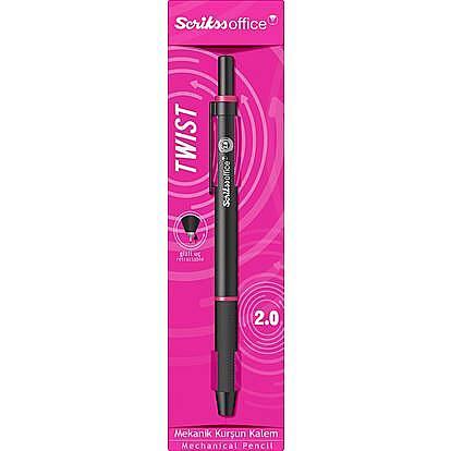 Scrikss Twist Mekanik Kurşun Kalem 2 mm Pembe - 2