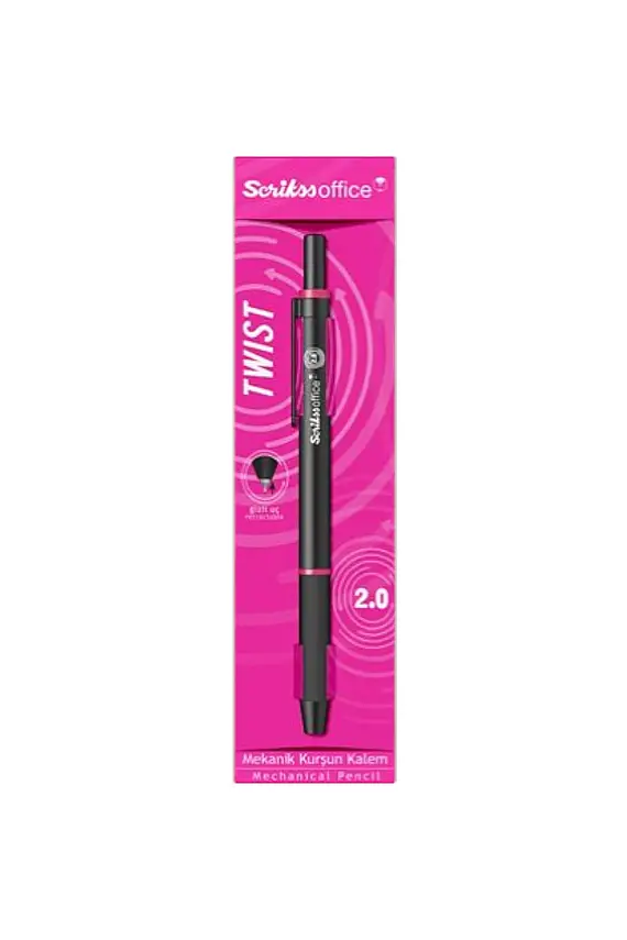Scrikss Twist Mekanik Kurşun Kalem 2 mm Pembe - 3